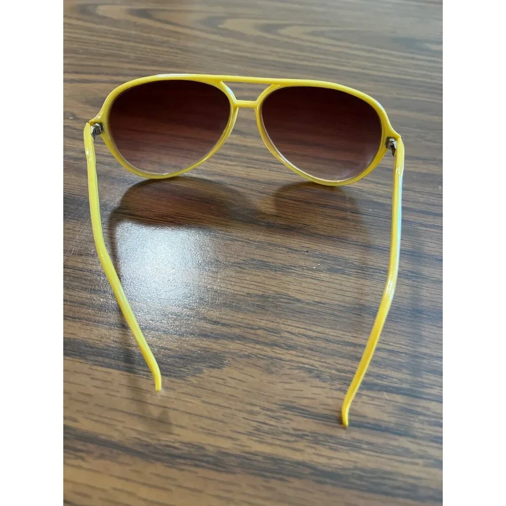 Stylish yellow framed Featherlite aviator sunglasses